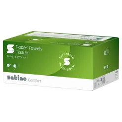 Satino by Wepa Comfort Papierhandtücher Tissue PT3, Reycling, C-Falz, 25 x 32, 2-lagig, natur
