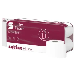 Satino by Wepa HiLine Toilettenpapier MT1, Zellstoff, 3-lagig, 250 Blatt