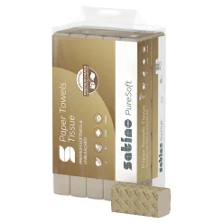 Satino by Wepa PureSoft Handtuchpapier PT2, Recycling, Interfold Z-Falz, 24x24, 2-lagig, beige