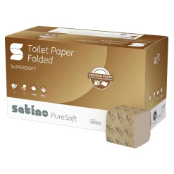 Satino by Wepa PureSoft Toilettenpapier Einzelblatt BT1, Recycling, 2-lagig