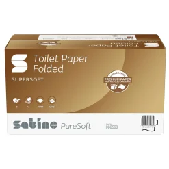 Satino by Wepa PureSoft Toilettenpapier Einzelblatt BT1, Recycling, 2-lagig