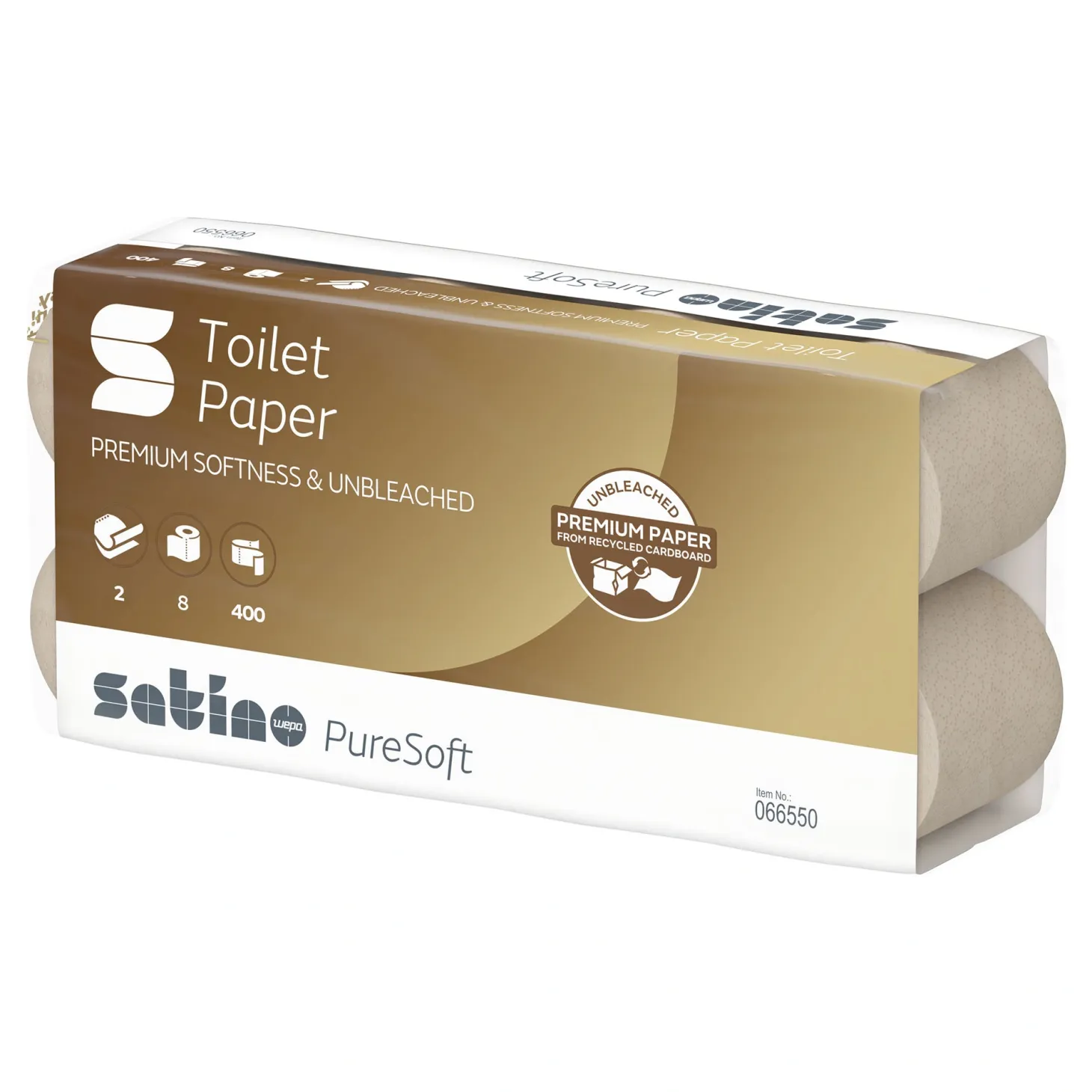Satino by Wepa PureSoft Toilettenpapier MT1, Recycling, 2-lagig, 400 Blatt