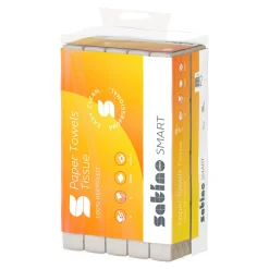 Satino by Wepa Smart Papierhandtücher Tissue PT3 PT4, Recycling, V-Falz (ZZ), 24x23, 2-lagig, hochweiß