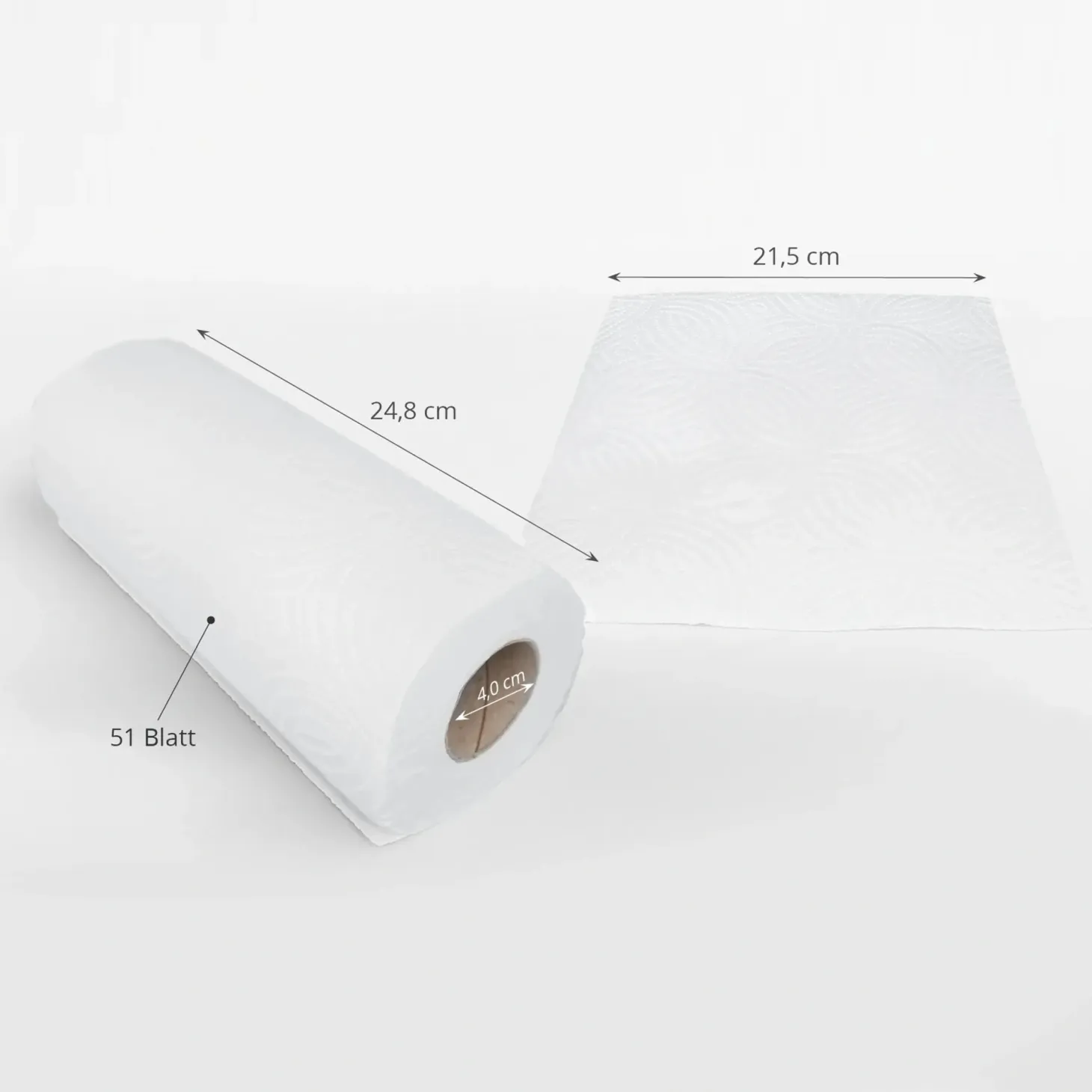 SEMYtop Küchenrolle Zellstoff 3-lagig weiß