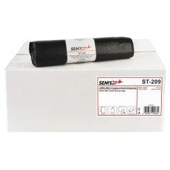 SEMYtop LDPE-Regenerat Zugband-Kehrichtsäcke 60 Liter, schwarz, 40 my (Typ 70)