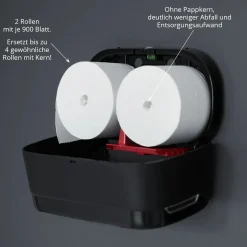 SEMYtop Toilettenpapierspender für 2 Rollen kernlos