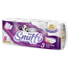 Snuffi Profi Toilettenpapier 3-lagig, hochweiß, 250 Blatt, Zellstoff, extra weich