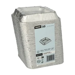Starpak Aschenbecher, Alu eckig 2,2 cm x 12,5 cm x 12,5 cm, 8 x 50 Stück