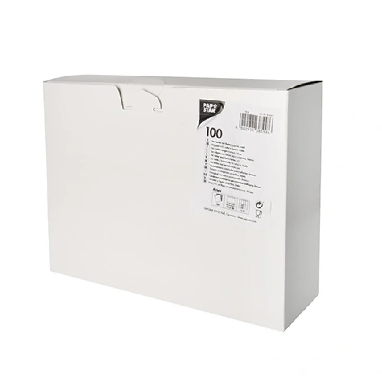 Starpak Bestecktaschen, Airlaid 40 cm x 48 cm weiß mit Besteckfalz
