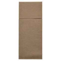 Starpak Bestecktaschen, Airlaid 40 cm x 48 cm taupe "Premium" mit Besteckfalz