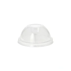 Starpak Dom-Deckel, PET rund Ø 8 cm, 4 cm glasklar mit Lochung