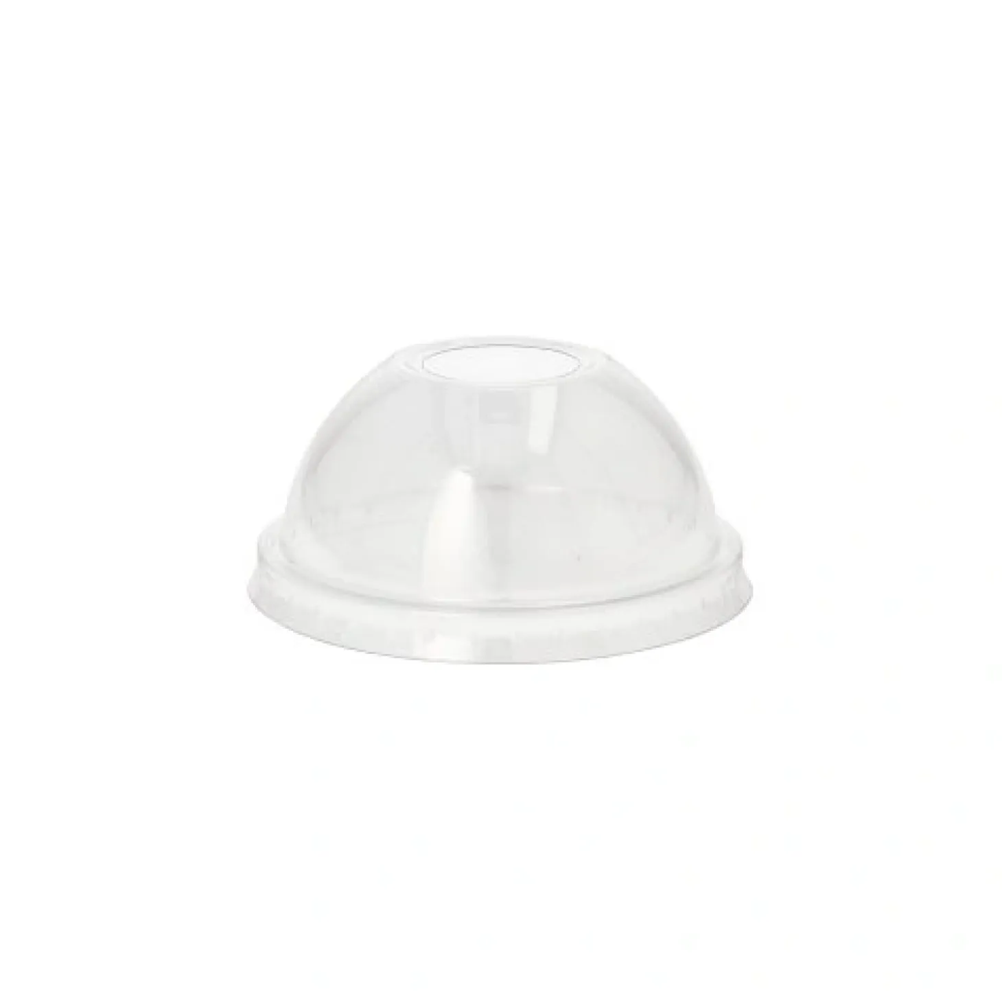 Starpak Dom-Deckel, PET rund Ø 8 cm, 4 cm glasklar mit Lochung