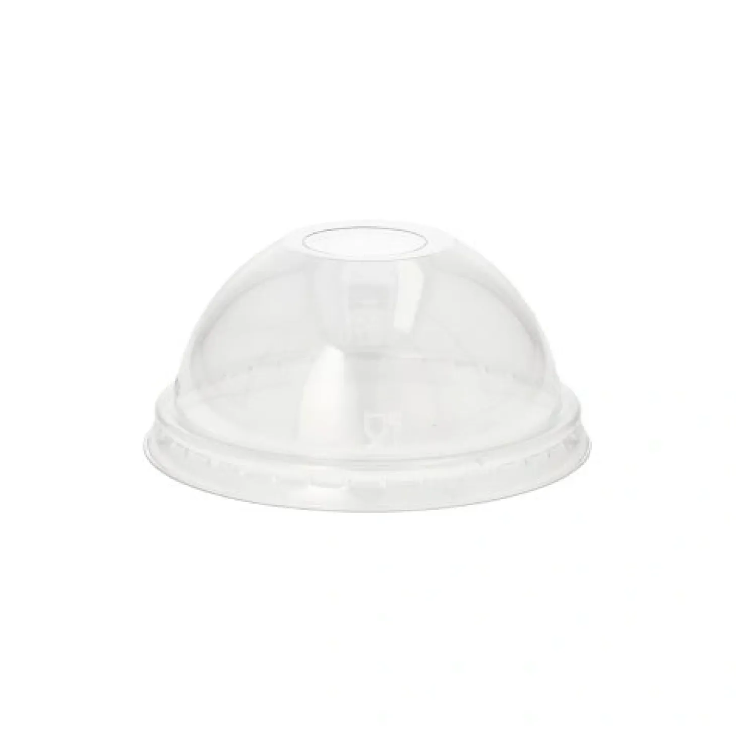 Starpak Dom-Deckel, PET rund Ø 9 cm, 4,5 cm glasklar mit Lochung