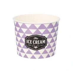Starpak Eisbecher, Pappe rund 500 ml Ø 11 cm, 8,3 cm lila "Triangle", 10 x 50 Stück