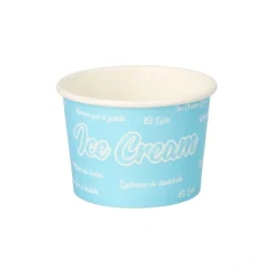 Starpak Eisbecher, Pappe rund 100 ml Ø 7,5 cm, 4,9 cm blau "Icelove", 20 x 50 Stück