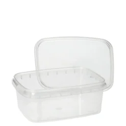 Starpak Feinkostbecher, PP eckig 250 ml 4 cm x 8,6 cm x 10,9 cm transparent mit Originalitätsverschluss