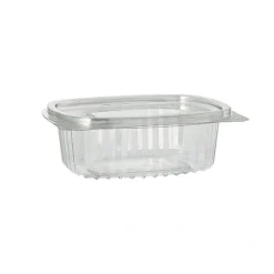 Starpak Feinkost- und Salatschalen mit Klappdeckel, R-PET oval 250 ml 4,3 cm x 10,6 cm x 13,3 cm klar