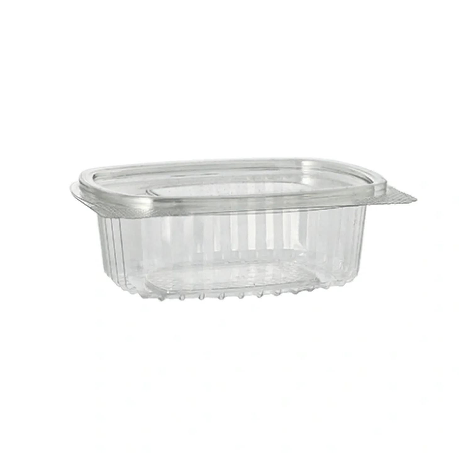 Starpak Feinkost- und Salatschalen mit Klappdeckel, R-PET oval 250 ml 4,3 cm x 10,6 cm x 13,3 cm klar