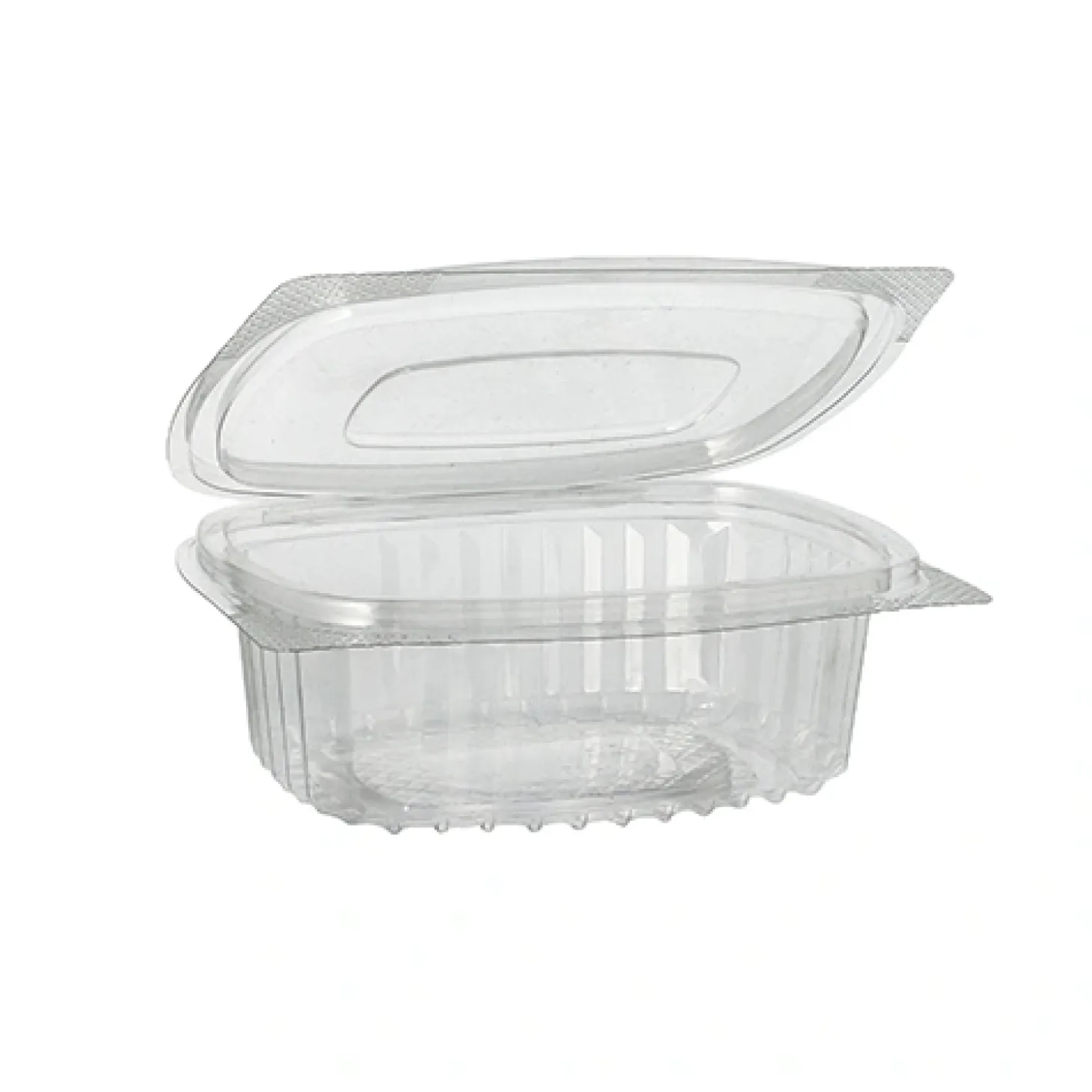 Starpak Feinkost- und Salatschalen mit Klappdeckel, R-PET oval 250 ml 4,3 cm x 10,6 cm x 13,3 cm klar