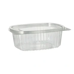 Starpak Feinkost- und Salatschalen mit Klappdeckel, R-PET oval 500 ml 5,5 cm x 12,4 cm x 15 cm klar