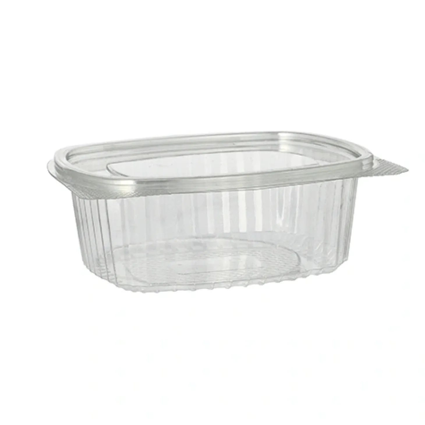 Starpak Feinkost- und Salatschalen mit Klappdeckel, R-PET oval 500 ml 5,5 cm x 12,4 cm x 15 cm klar