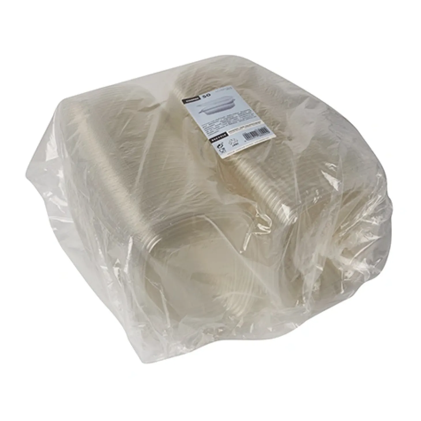 Starpak Feinkost- und Salatschalen mit Klappdeckel, R-PET oval 500 ml 5,5 cm x 12,4 cm x 15 cm klar