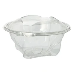 Starpak Feinkost- und Salatschalen mit Klappdeckel, R-PET rund 1000 ml Ø 18,5 cm, 7,8 cm glasklar