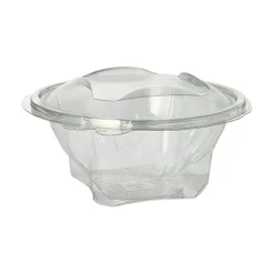 Starpak Feinkost- und Salatschalen mit Klappdeckel, R-PET rund 750 ml Ø 17,4 cm, 7,3 cm glasklar