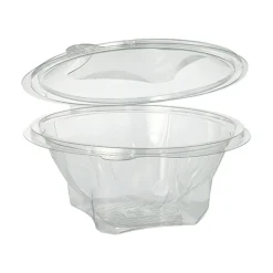 Starpak Feinkost- und Salatschalen mit Klappdeckel, R-PET rund 750 ml Ø 17,4 cm, 7,3 cm glasklar