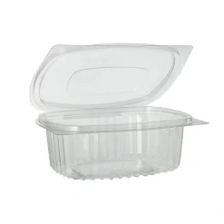 Starpak Feinkost- und Salatschalen mit Klappdeckel, R-PET oval 375 ml 5 cm x 11,5 cm x 14,4 cm klar