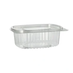 Starpak Feinkost- und Salatschalen mit Klappdeckel, R-PET oval 375 ml 5 cm x 11,5 cm x 14,4 cm klar