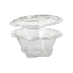 Starpak Feinkost- und Salatschalen mit Klappdeckel, R-PET rund 500 ml Ø 15,5 cm, 6,8 cm glasklar