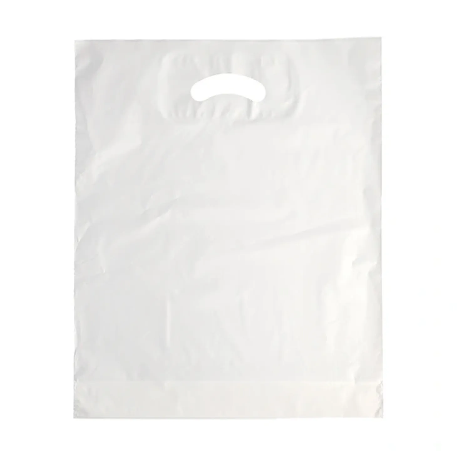 Starpak Griffloch-Tragetaschen, HDPE 44 cm x 36 cm x 9 cm weiß