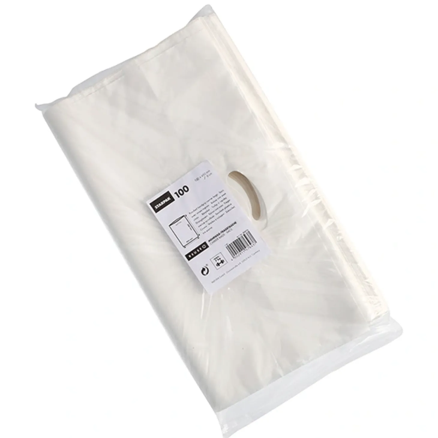 Starpak Griffloch-Tragetaschen, HDPE 50 cm x 45 cm x 8 cm weiß