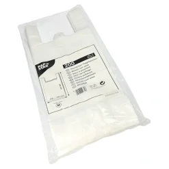 Starpak Hemdchen-Tragetaschen, HDPE 55 cm x 22 cm x 15 cm weiß mittel