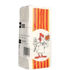 Starpak Hähnchenbeutel, Papier mit HDPE-Einlage 24 cm x 10,5 cm x 5,5 cm "Grillhähnchen" 1/2