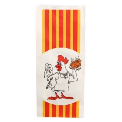 Starpak Hähnchenbeutel, Papier mit HDPE-Einlage 24 cm x 10,5 cm x 5,5 cm "Grillhähnchen" 1/2