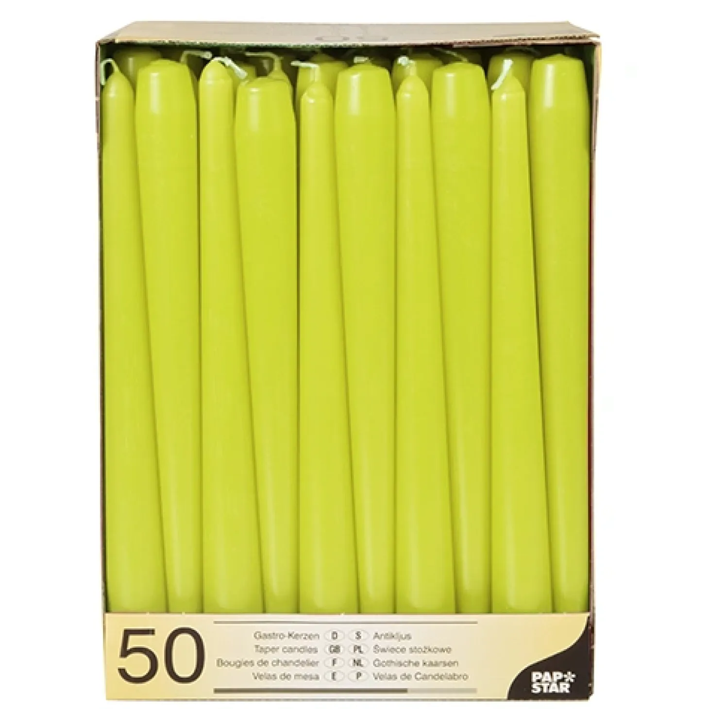 Starpak Leuchterkerzen Ø 2,2 cm, 25 cm limonengrün