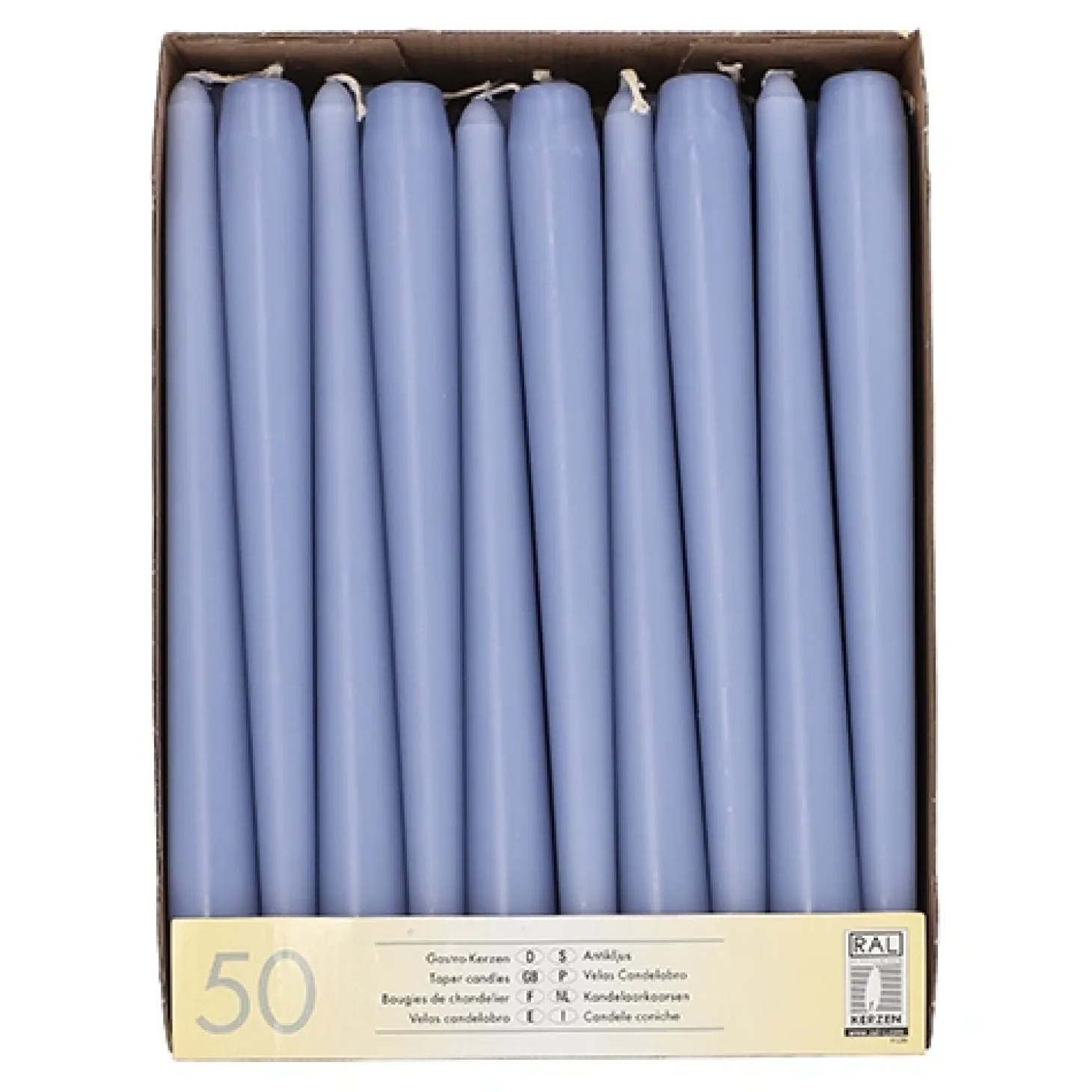 Starpak Leuchterkerzen Ø 2,2 cm, 25 cm soda blau, 2 x 50 Stück