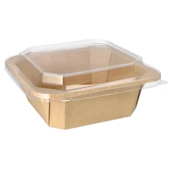 Starpak Lunchboxen, Pappe eckig 1200 ml 6 cm x 18 cm x 18 cm braun