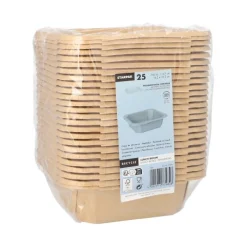 Starpak Lunchboxen, Pappe eckig 750 ml 4,7 cm x 16,2 cm x 16,2 cm braun