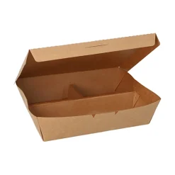 Starpak Lunchboxen, Pappe 3-geteilt 600 ml 5 cm x 14,8 cm x 18,3 cm braun