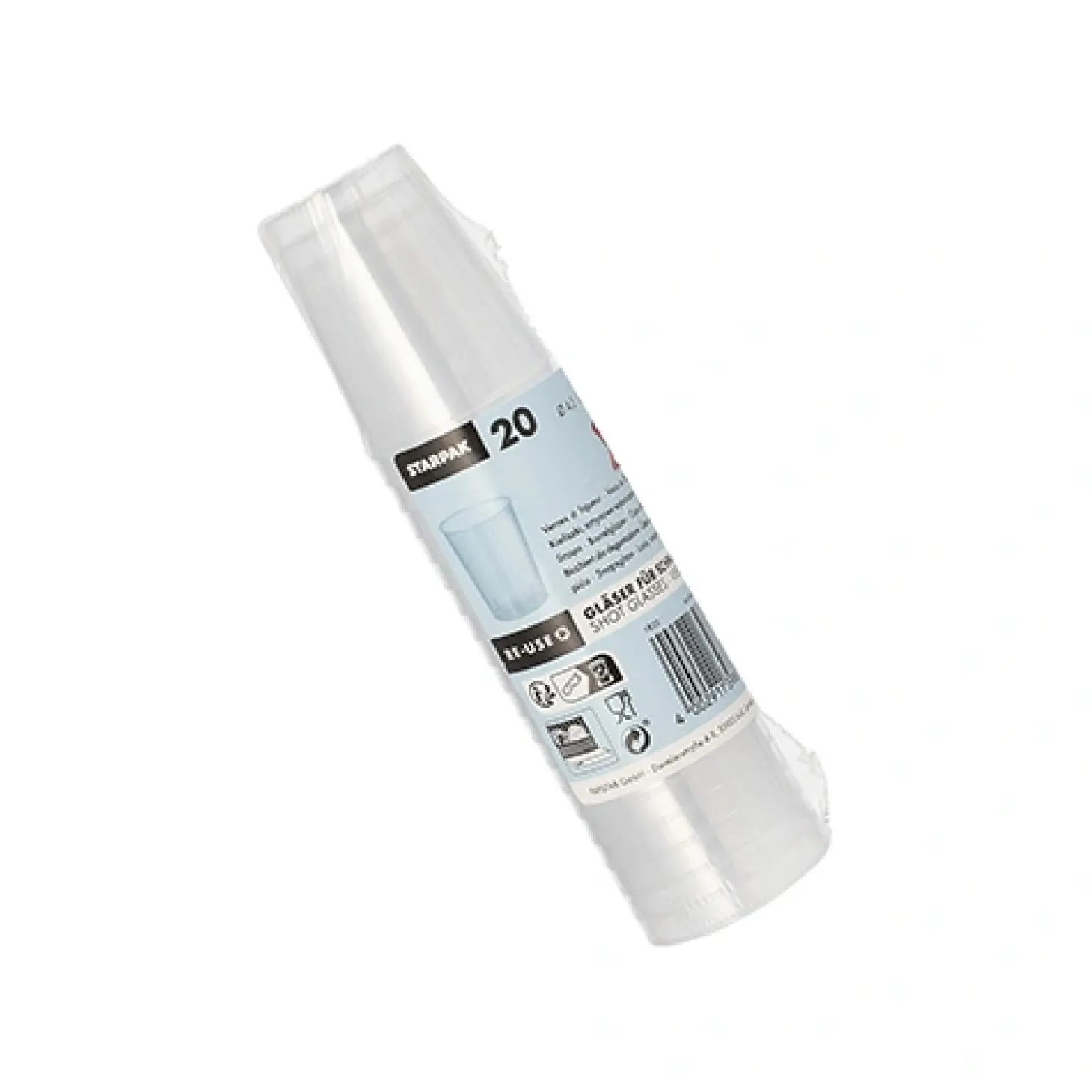 Starpak Mehrweg-Gläser für Schnaps PP 4 cl Ø 4,3 cm, 5,2 cm unzerbrechlich, 25 x 20 Stück