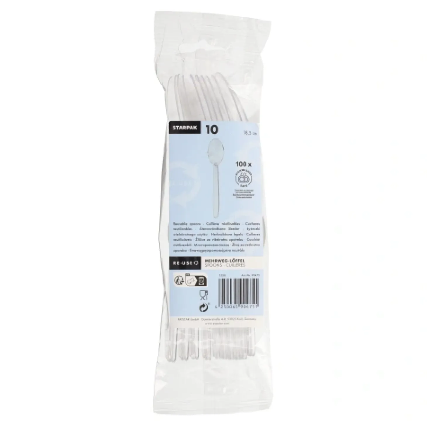 Starpak Mehrweg-Löffel 18,5 cm transparent, 20 x 10 Stück