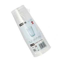 Starpak Mehrweg-Trinkbecher PP 0,3 l Ø 7,8 cm, 11,8 cm transluzent unzerbrechlich, 15 x 10 Stück