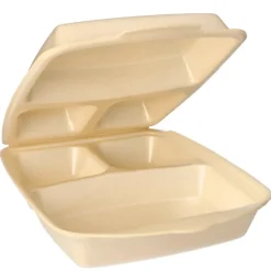 Starpak Menüboxen mit Klappdeckel, XPS 3-geteilt 7,5 cm x 22 cm x 28,5 cm beige laminiert