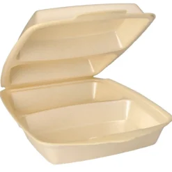 Starpak Menüboxen mit Klappdeckel, XPS 2-geteilt 7,5 cm x 22 cm x 28,5 cm beige laminiert