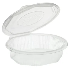 Starpak Menüboxen mit Klappdeckeln, PP ungeteilt 5,9 cm x 21,5 cm x 21,5 cm transparent 8-eckig