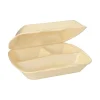 Starpak Menüboxen mit Klappdeckel, XPS 3-geteilt 7,5 cm x 24,3 cm x 20,8 cm creme