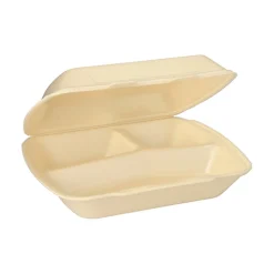 Starpak Menüboxen mit Klappdeckel, XPS 3-geteilt 7,5 cm x 24,3 cm x 20,8 cm creme
